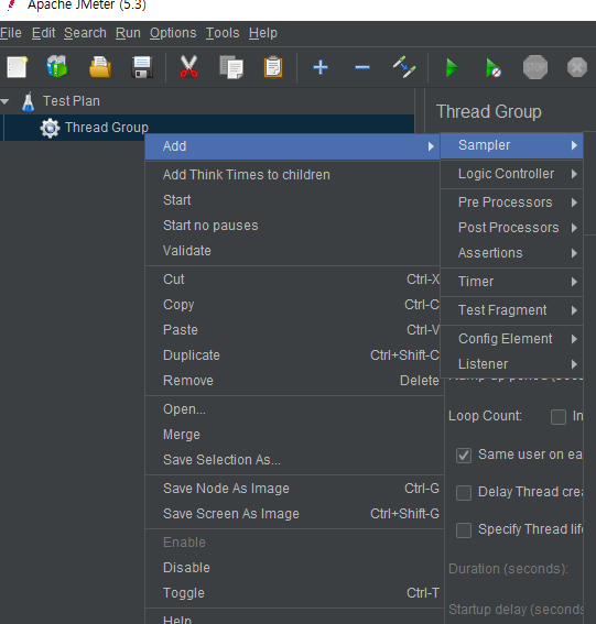 JMeter - Thread Group Add Element : 네이버 블로그