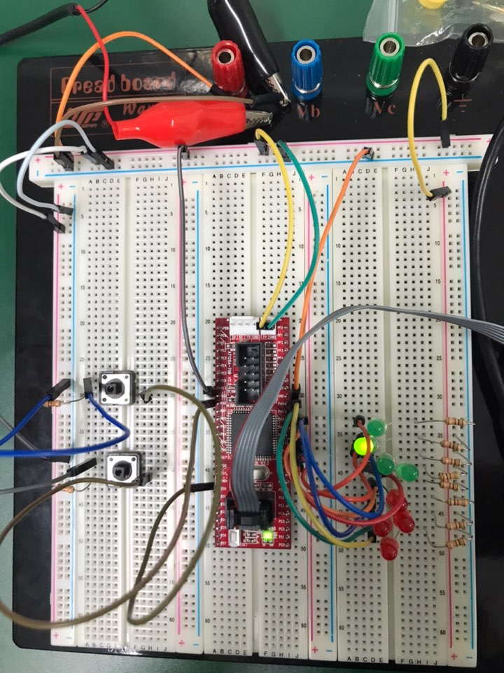 Atmega128 LED,button(순차점등) 응용미션 : 네이버 블로그