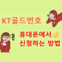 마이케이티 앱에서 KT 골드번호 신청/응모하는 방법(휴대폰으로 골드번호 신청하기)