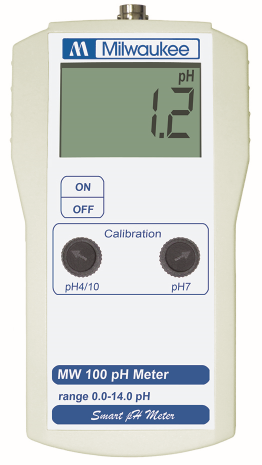 MW100 표준 휴대용 pH 미터 (0.1 pH 분해능), MW100 Standard Portable pH Meter with ...
