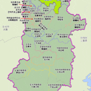 나라현 행정구역 지도 奈良県行政区域地図