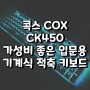 콕스 COX CK450 입문용 가성비 기계식 적축 키보드 추천!! 단점보다 장점이 많아 강추!