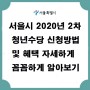 서울시 2020년 2차 청년수당 신청방법 및 혜택 자세하게 알아보기