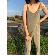 여성 나시티 세트 여자 여름 코디 - 모달 티셔츠