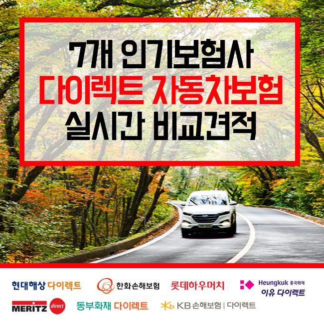 다이렉트 실시간 자동차보험료 비교견적사이트 이용하면 절약가능!