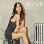 [ MILLOGREM ] Harper's BAZAAR Korea 화보에서 이효리 님이 착용하신 Bustier Denim Dress - Black