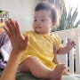 만7개월아기:아빠랑 짝짝꿍놀이, 바나나먹방, 팔꿈치로기기, 서있기연습, 하이체어 장만, 빛그림스튜디오 200일 사진셀렉