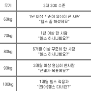 3대 300kg는 어느 정도 수준일까? 무게별 정리