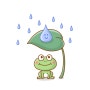 [손그림 일러스트 587편] 비오는날 개구리 그리기