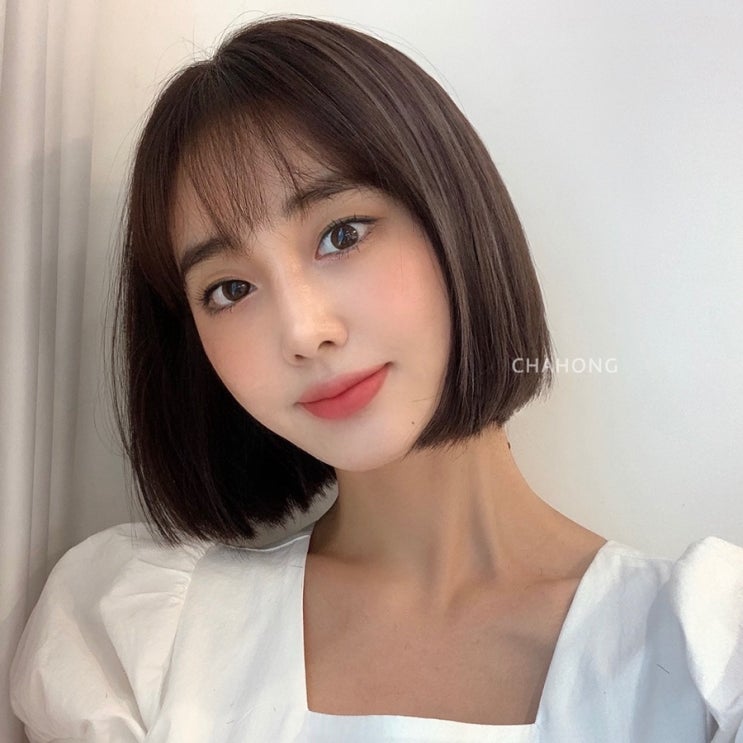 칼단발머리 테슬컷 에 솜브레 염색 성공후기 : 네이버 블로그