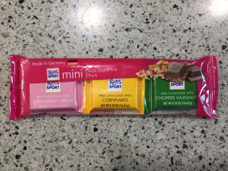 [알프레드리터] 리터스포트 미니 초콜릿(Ritter SPORT mini); 딸기크림, 콘플레이크, 헤이즐넛 :: 내돈내산 솔직 ...