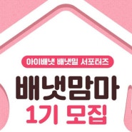 배냇밀 이유식 아이배냇 서포터즈 배냇맘마 1기 모집!