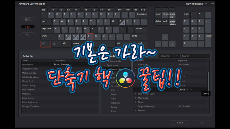 다빈치리졸브 단축키 모음(Hotkeys , Shortcuts) : 네이버 블로그