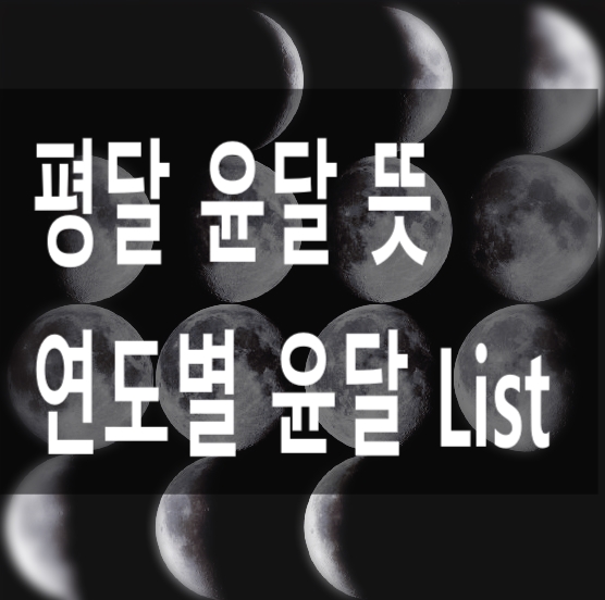 평달 윤달 뜻 음력 주기와 계산 / 연도별 윤달 리스트 첨부 : 네이버 블로그