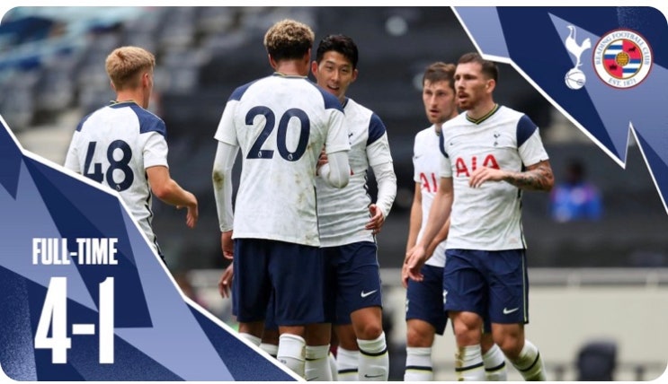 [EPL-토트넘 홋스퍼]2020년 8월 28일 레딩과 친선경기 4:1완승 손흥민 연속 두 게임 3골 득점 : 네이버 블로그