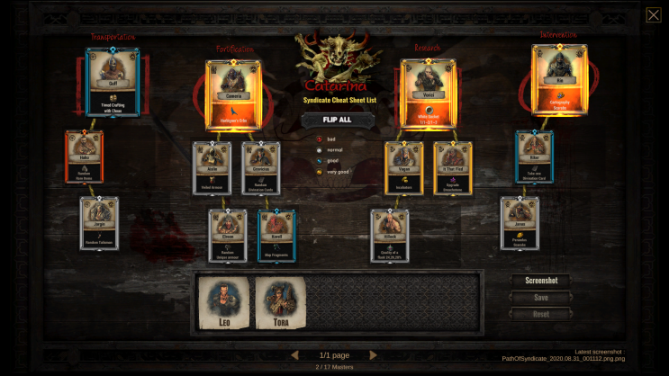신디케이트 시트 메이커 (보상표 만들기) 프로토타입 입니다. Prototype :: Syndicate cheat sheet ...