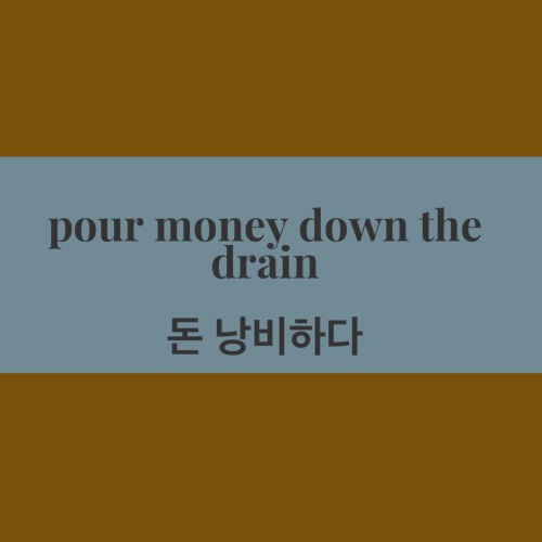 pour money down the drain/돈을 낭비하다 : 네이버 블로그