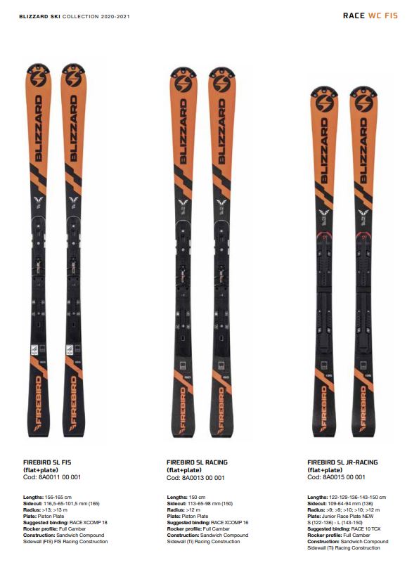 BLIZZARD FIS RACING　165cm　xcomp16 Blizzard Firebird SL R.D. Men |Blizzard FIS Racing Skis