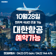 10월28일 대한항공 추가편 확정 시드니-인천