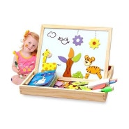 Magnetisches Puzzle Holz Tier Reise Staffelei Dry Erase Tafel Spielzeug für Kinder Phantasie