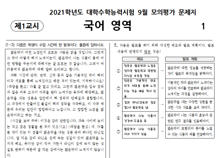 2020학년도 고3 9월 국어 모의고사(2021년 수능대비) 다운로드/김주혜 국어교실 : 네이버 블로그 2020학년도 고3 9월 국어 모의고사(2021년 수능대비) 다운로드/김주혜 국어교실 : 네이버 블로그