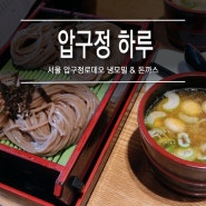 [압구정로데오 : 압구정하루] 냉모밀과 돈까스가 맛있는 서울 유명 냉모밀집