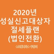 2020년 성실신고대상자 - 개인사업자필독(법인전환)