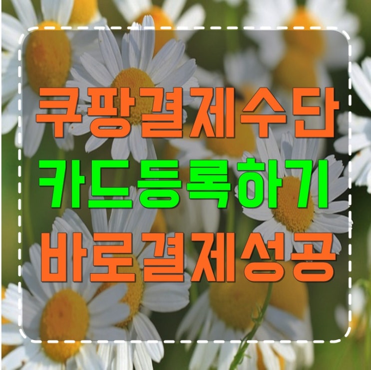 쿠팡 결제수단 등록후 원터치 바로 결제까지! : 네이버 블로그