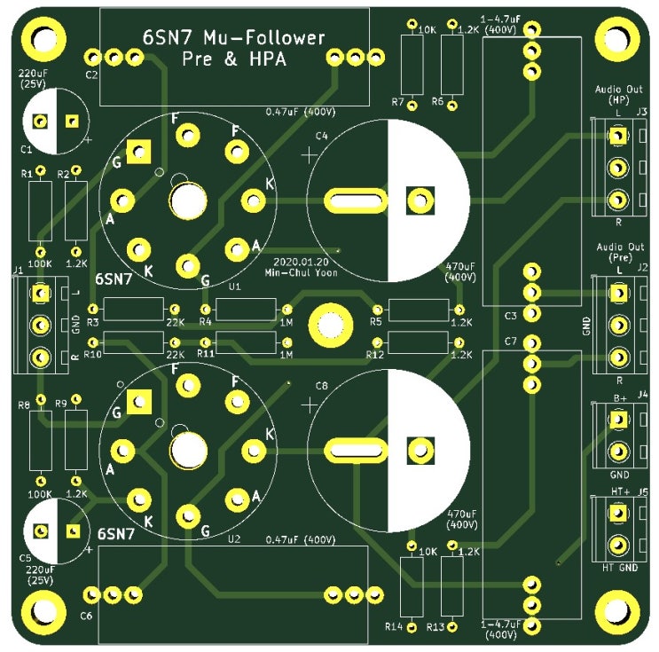 [kicad] 6SN7 Mu-Follower : 네이버 블로그