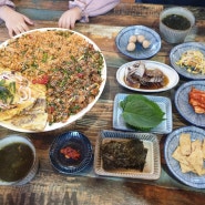 부산 기장 바릇식당 꼬막비빔밥과 육전