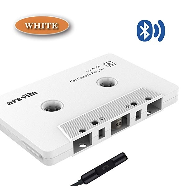 Matxabr Car Audio Bluetooth Wireless Cassette Receiver, Bluetooth 5.1 Car Audio Stereo Cassette Vehicle Tape Converter Cassette, Work While Charging Black