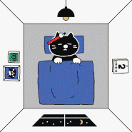잠 못 이루는 밤 + 일러작가 + 고양이 캐릭터 + 캐릭터디자인