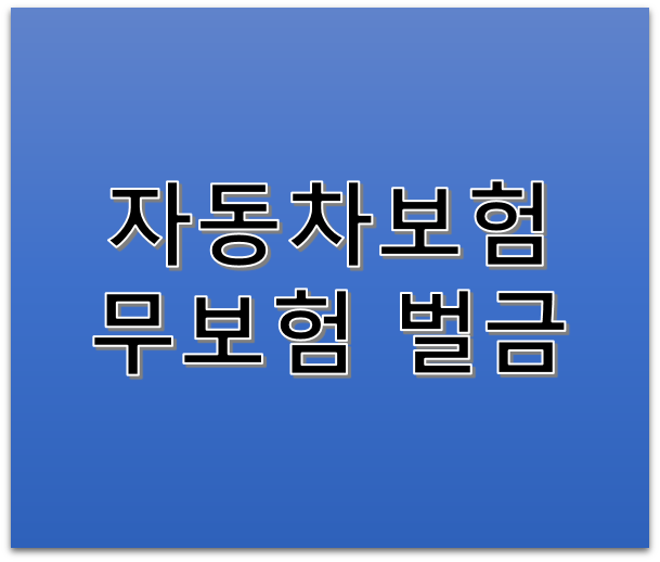 자동차보험 갱신기간 지나면 무보험 벌금 얼마나 나오나요?