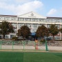 이리고등학교 조경소나무. 조형소나무 이리고등학교 축구(장) 껨하다.