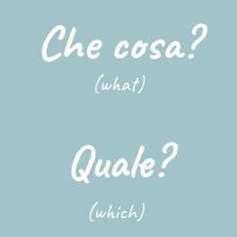 이탈리아어 [회화] Che cosa? Quale? / 뭐가? 어느 것이? : 네이버 블로그
