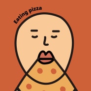 eating pizza