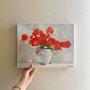 유화 꽃 그림 그리기, 유화 과정작, 빨간 튤립, 유화 그리는법, 취미미술, 오일페인팅, oil painting - 플루브플라워