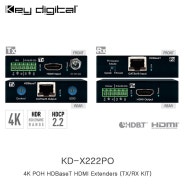 Key Digital KD-X222PO POH HDBaseT/HDMI 싱글 CAT5e/6 UTP STP 장거리 전송기