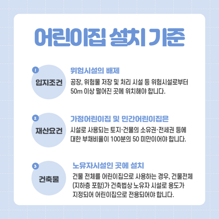어린이집 주요 설치 기준 : 네이버 블로그