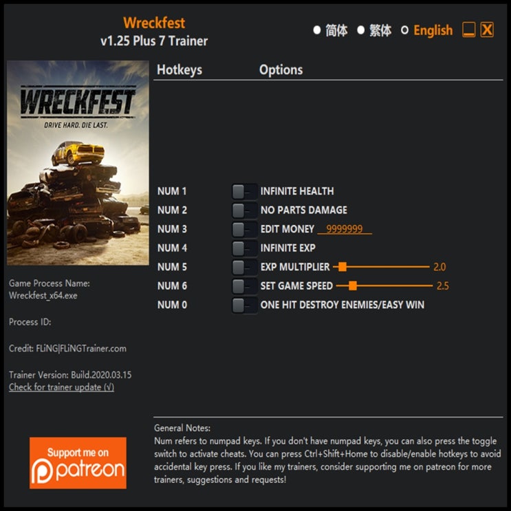 200316-렉페스트 트레이너 (Wreckfest Trainer v1.25 +7)3DM : 네이버 블로그
