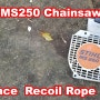 [동영상] Stihl Chainsaw 스타트 로프 Starter Recoil Rope 교체하기