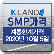 태양광SMP가격 2020년 10월5일 SMP가격