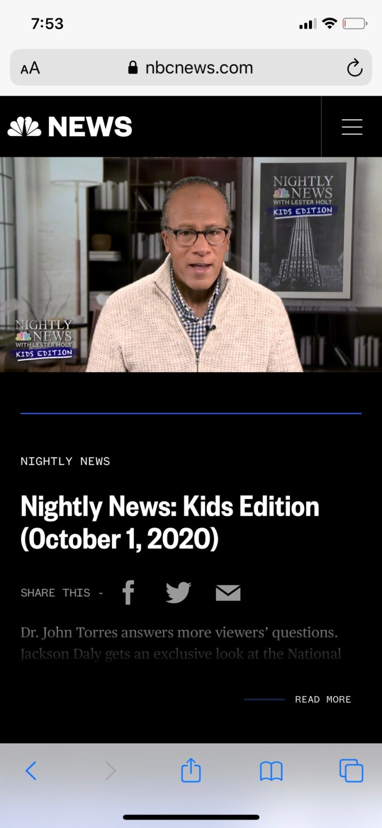 [미국 초등학생의 영어교육] 어린이뉴스 NBC Kids Edition Nightly News : 네이버 블로그