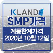 태양광SMP가격 2020년 10월12일 SMP가격
