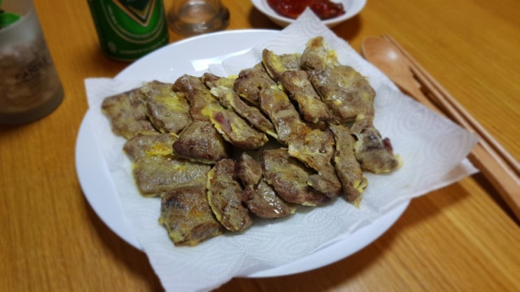 혼술/안주/소간전/소간/레시피/소생간/생간요리/내돈내산/살짝무서움주의 : 네이버 블로그