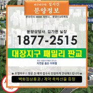 [분양114 / MGM분양정보] 판교 대장지구 첫 아파텔...패밀리 판교 분양정보