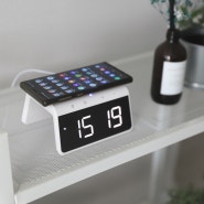 캘리다드 LED 무선충전 탁상시계, 침대에서 핸드폰 충전하기 딱 좋은 시계!
