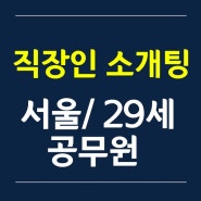 직장인 소개팅 서울/ 29세/ 공무원