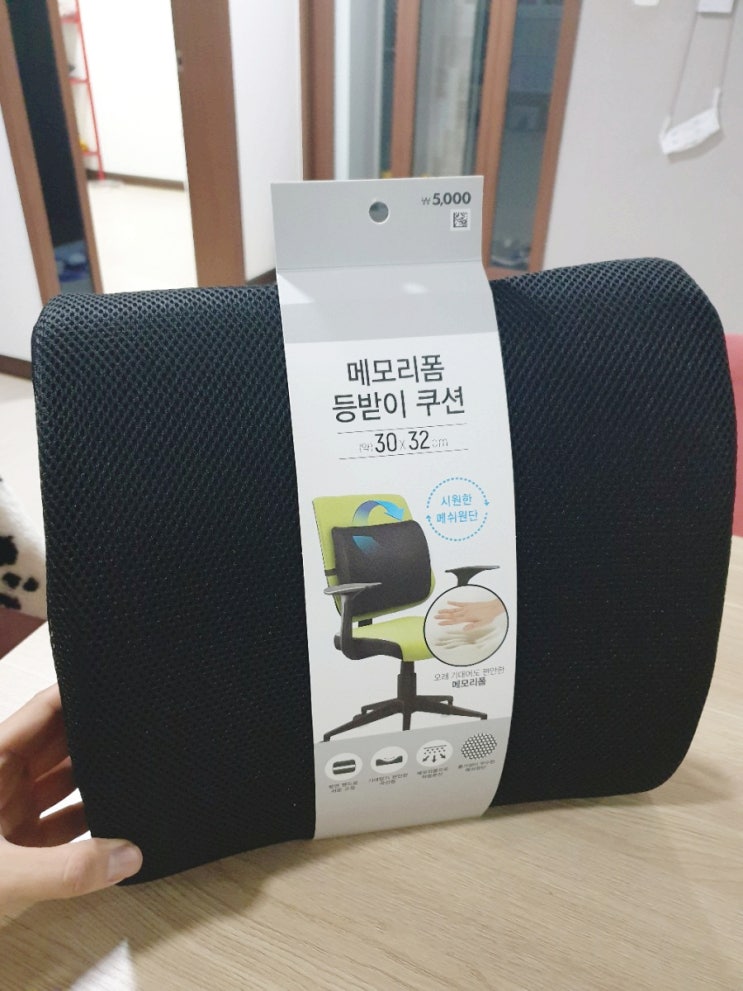 다이소 메모리폼 등받이 쿠션 허리디스크 통증환자 추천 : 네이버 블로그