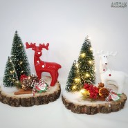 [크리스마스 장식소품]귀여운 루돌프사슴 미니트리 나무장식